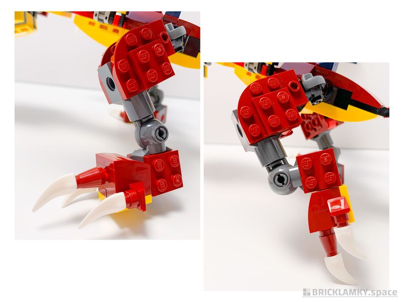 「レゴ クリエイター ファイヤー・ドラゴン 31102」のドラゴンの脚の動き